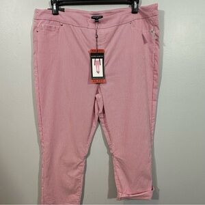 Mario Serrani Pink Striped Cropped Pants